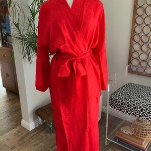 Red Silk Robe by Saks Fifth Avenue New